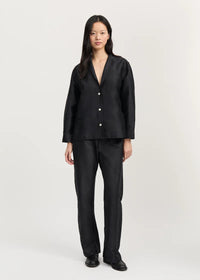 Aiayu Maya Shirt Silk | Black Navy