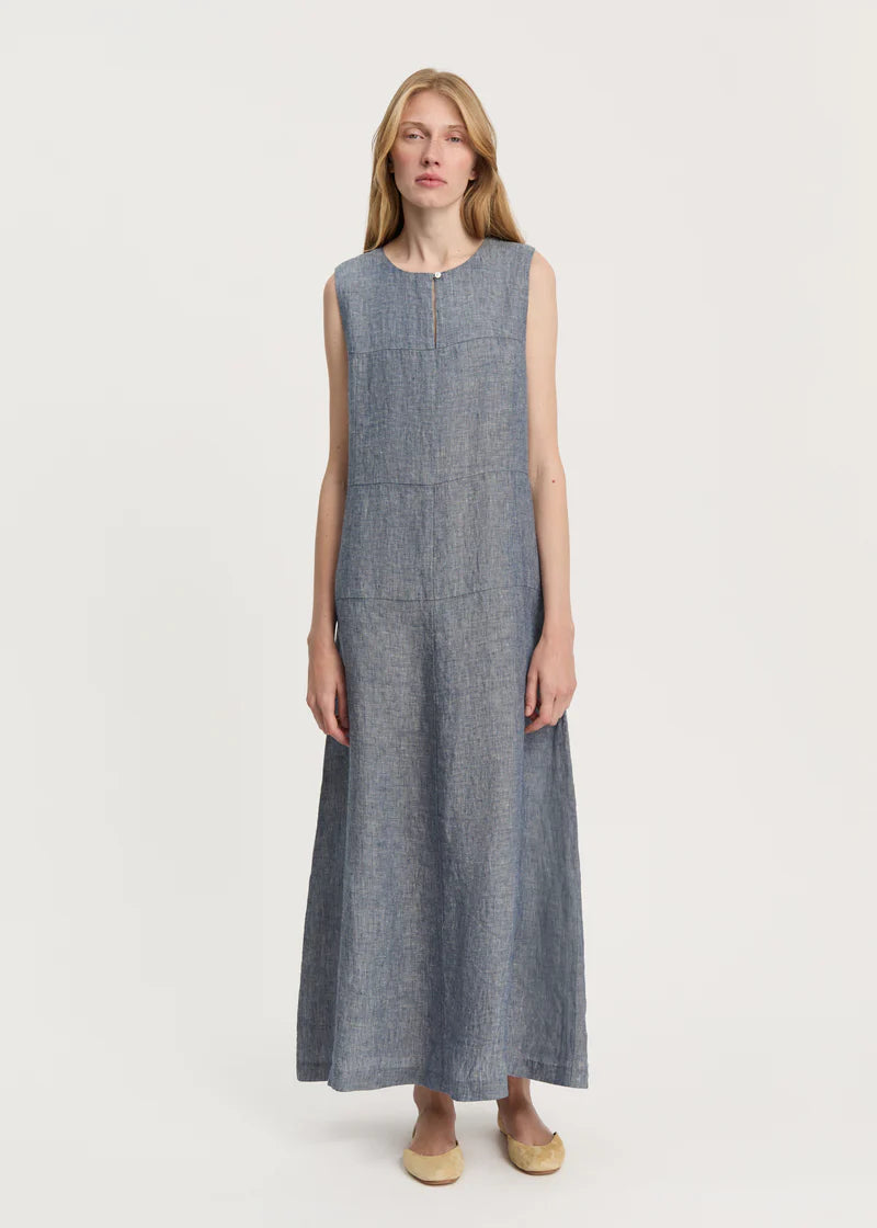 Aiayu Martha Dress Linen | Night Sky