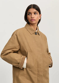 Aiayu Noor Coat Ripstop Oilskin Hybrid | Warm Khaki