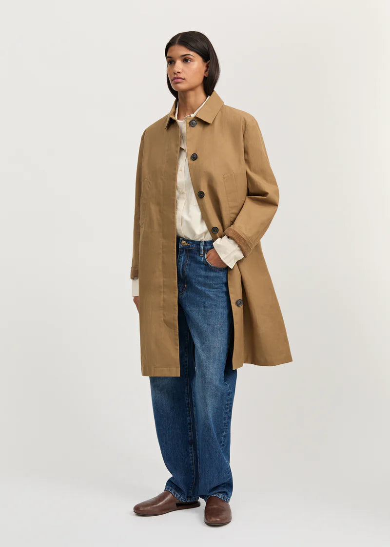 Aiayu Noor Coat Ripstop Oilskin Hybrid | Warm Khaki