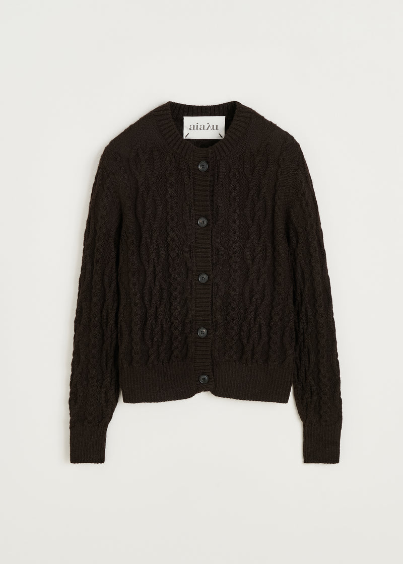 Aiayu Pala Cardigan | Pure Dark Brown | llamauld