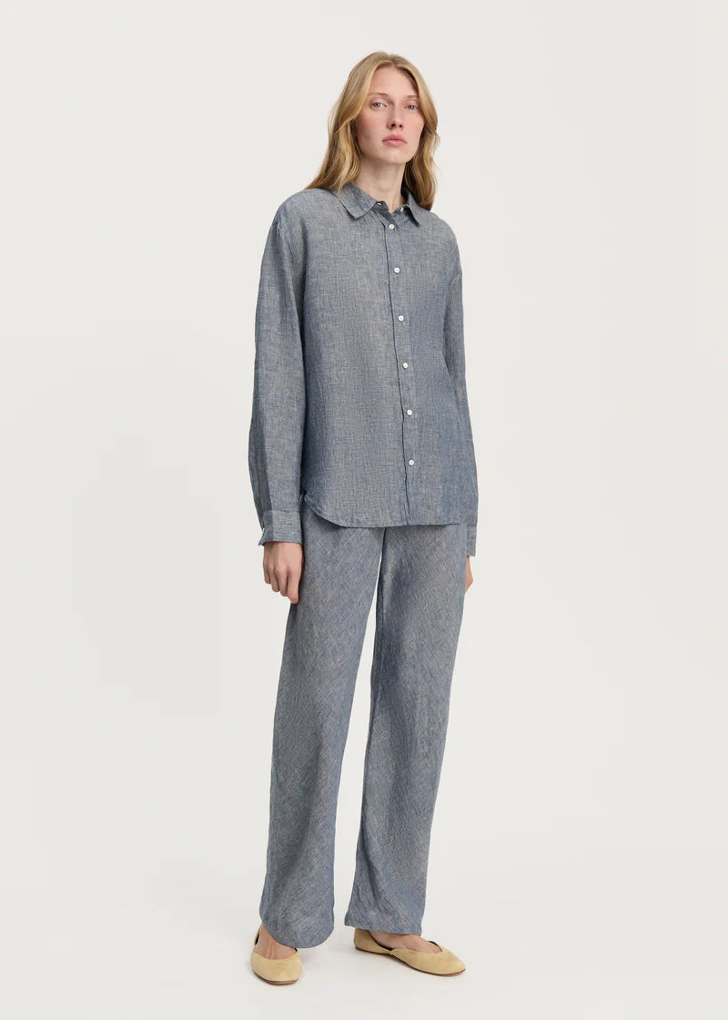 Aiayu Paulina Shirt Linen | Night Sky