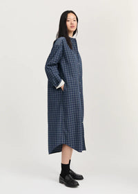 Aiayu Sani Dress Check | Mix Navy