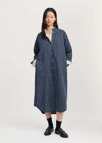 Aiayu Sani Dress Check | Mix Navy