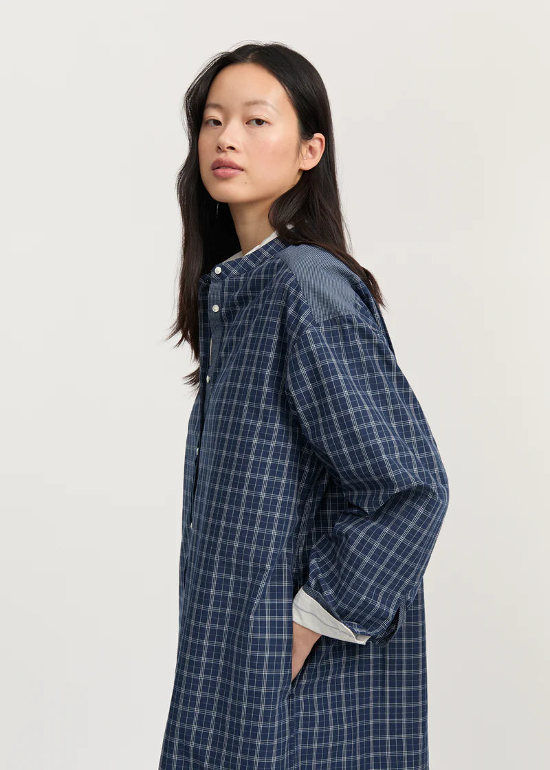 Aiayu Sani Dress Check | Mix Navy