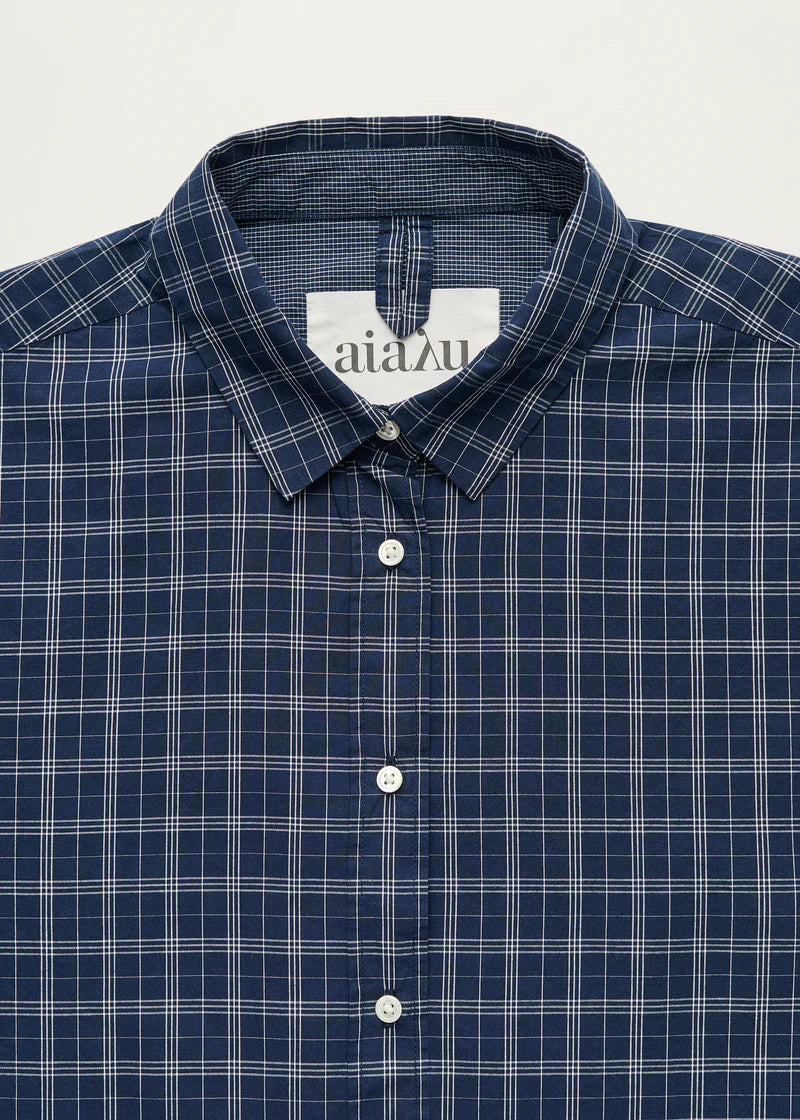 Aiayu Shirt Check | Mix Navy