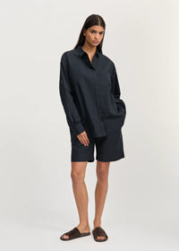 Aiayu Shirt 1407 | Black Navy | Økologisk Skjorte