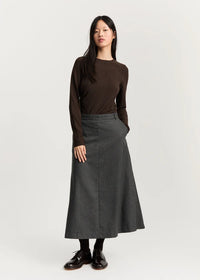 Aiayu Stella Skirt Fine Wool | Dark Grey
