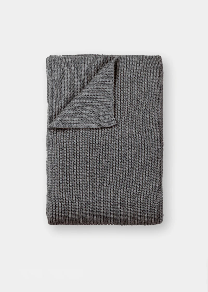 Aiayu Tito llama wool Throw | Stormy | Strikket Plaid 130 x 160 cm.