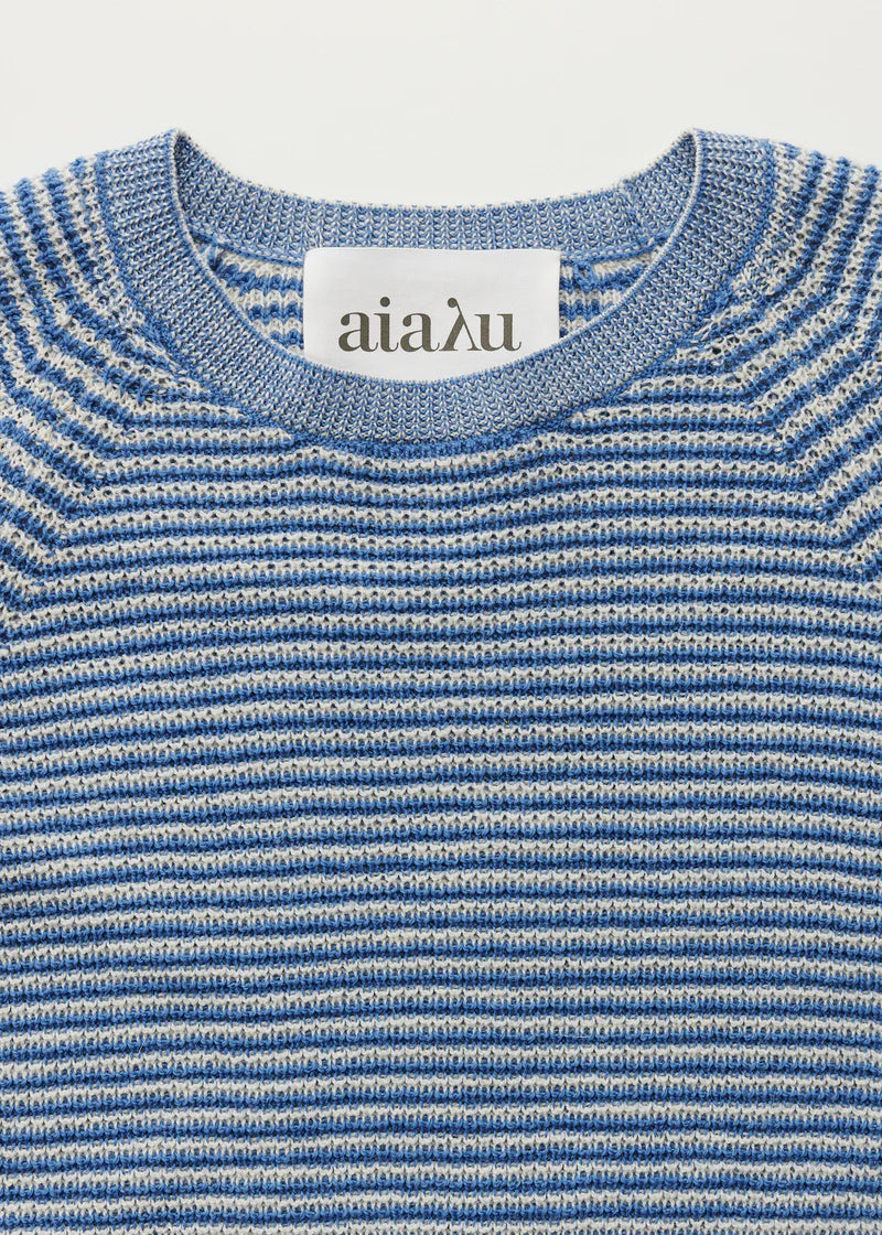 Aiayu Suki Striped Sweater | Mix Blue | Pure Llama