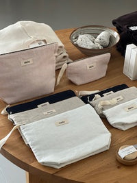 Aiayu Pouch Linen Mini | Water | Toilettaske i hør