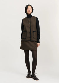 Aiayu Meha Vest Loden | Pure Dark Brown