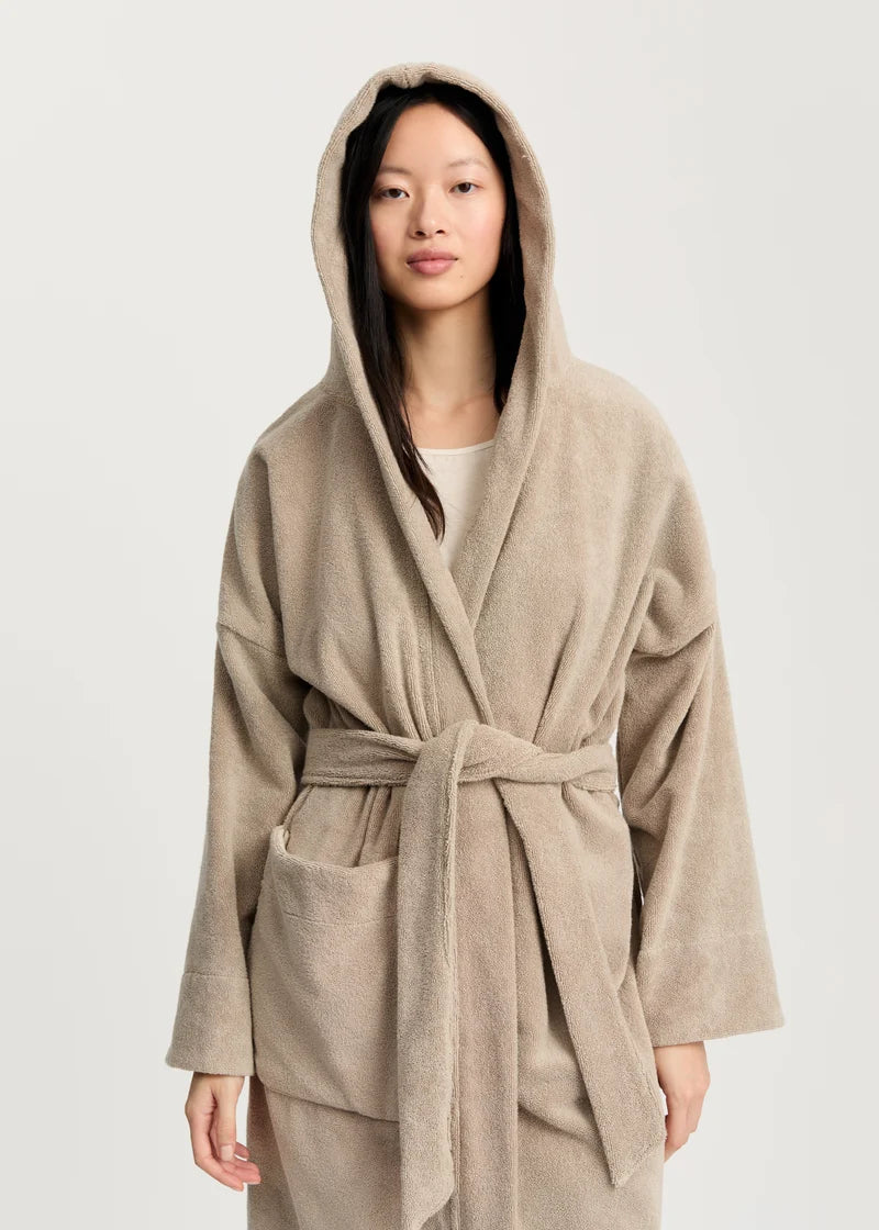 Aiayu Hooded Bathrobe Terry | Dried Linen | Badekåbe