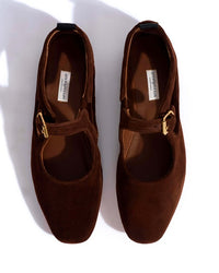 Anonymous Copenhagen Praise | Chocolate Calf Suede Ballerina