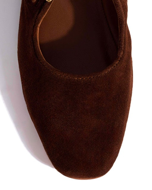 Anonymous Copenhagen Praise | Chocolate Calf Suede Ballerina