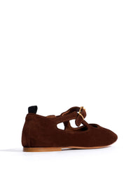 Anonymous Copenhagen Praise | Chocolate Calf Suede Ballerina