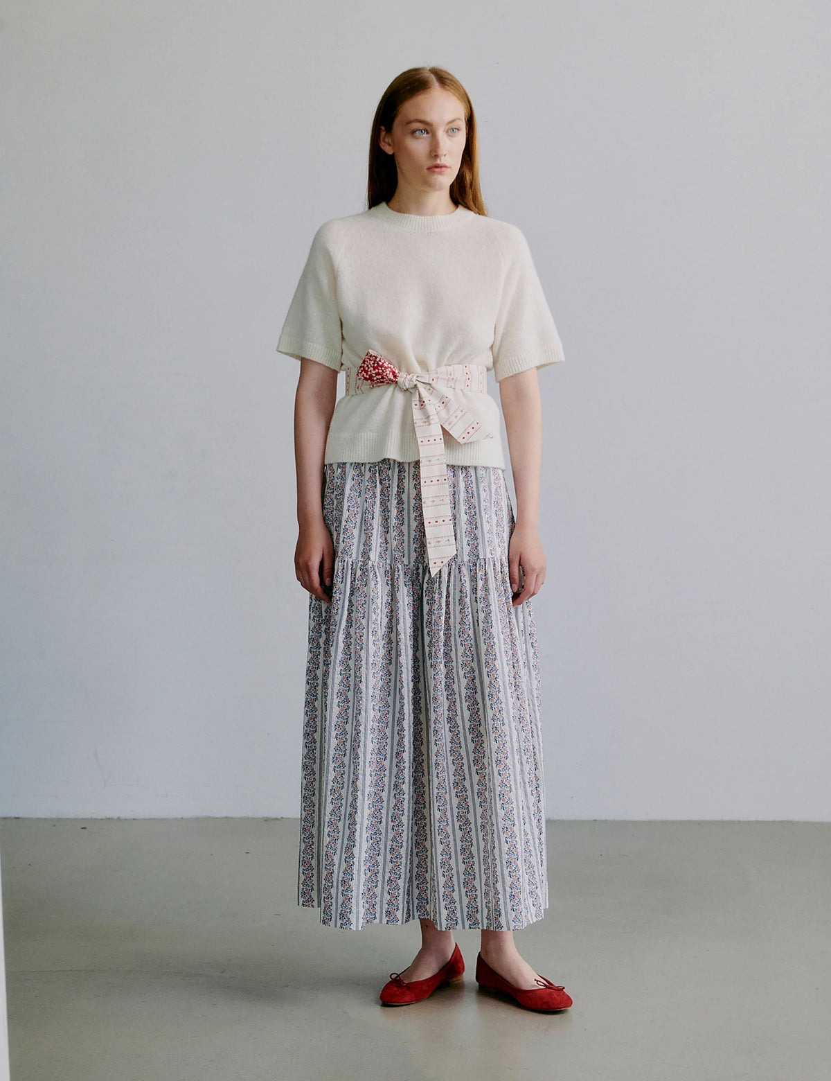 APOF Bibbi Skirt | Provence Cream  | Seersucker