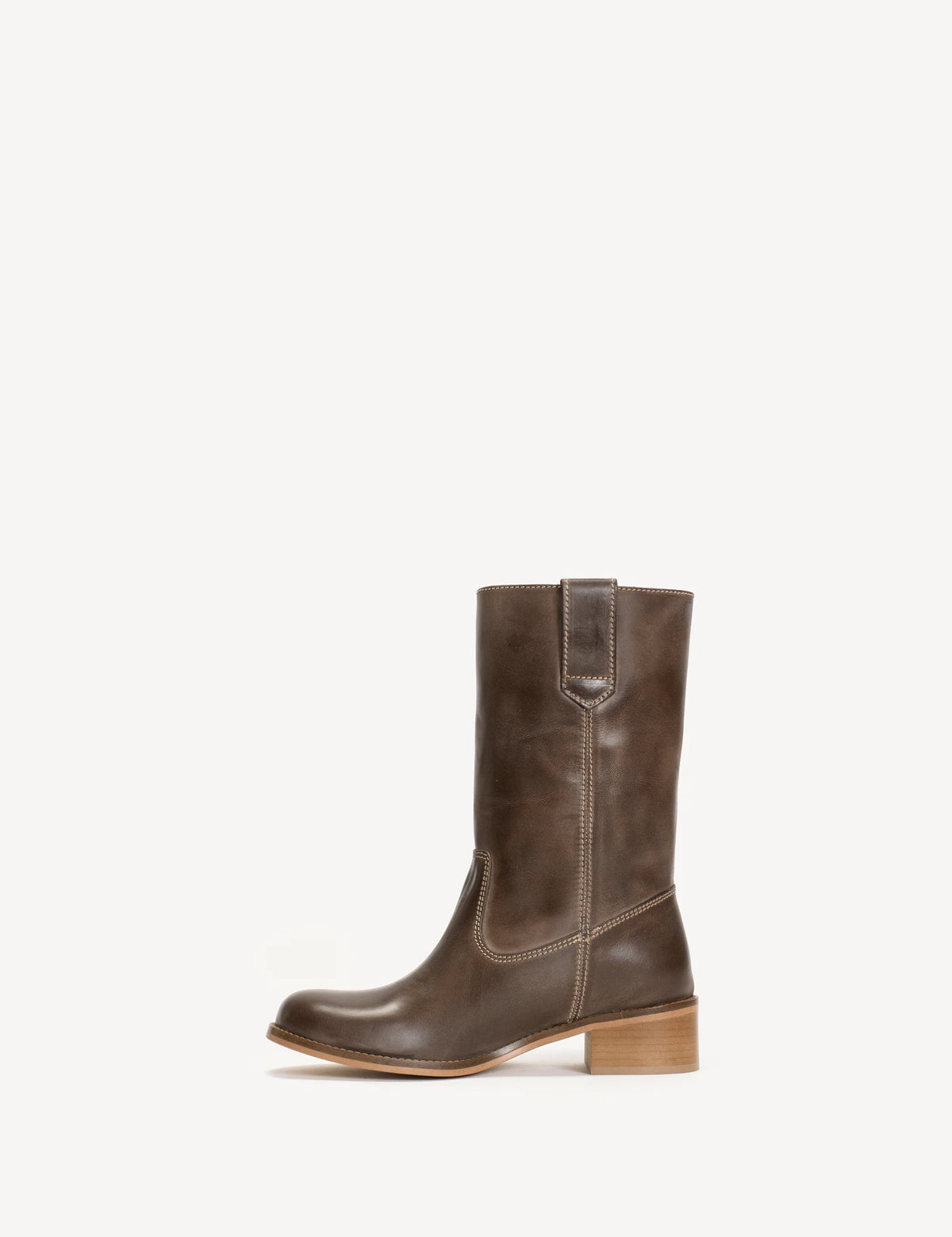 Dico Copenhagen Julia Gaucho Boot | Escovado Leather Dark Brown