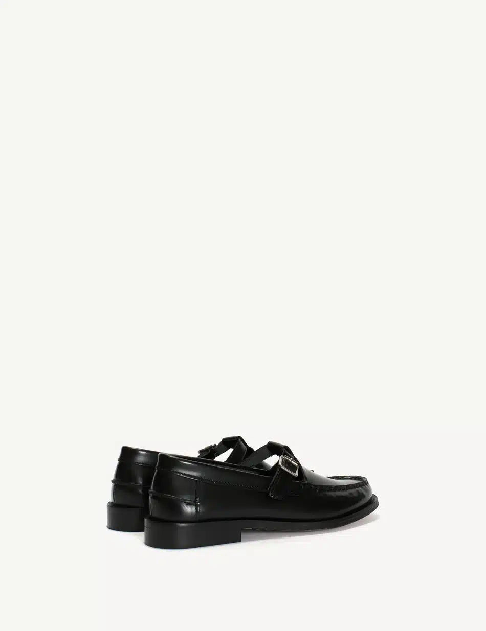 Dico Copenhagen Moccasin T-Bar Loafer | Black Polido Leather