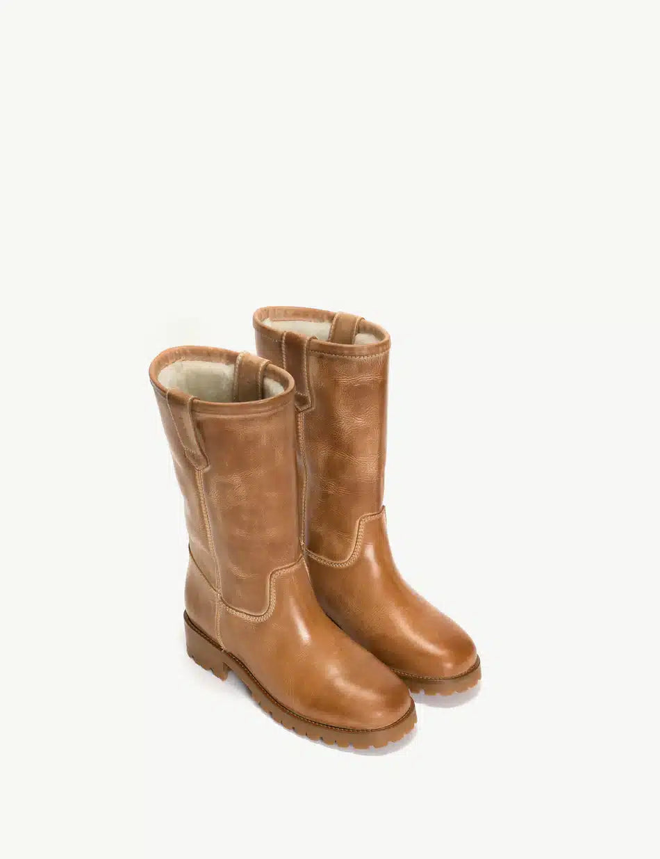 Dico Copenhagen Kimmi Boot | Escovado Leather Dark Tan | Uld Foér