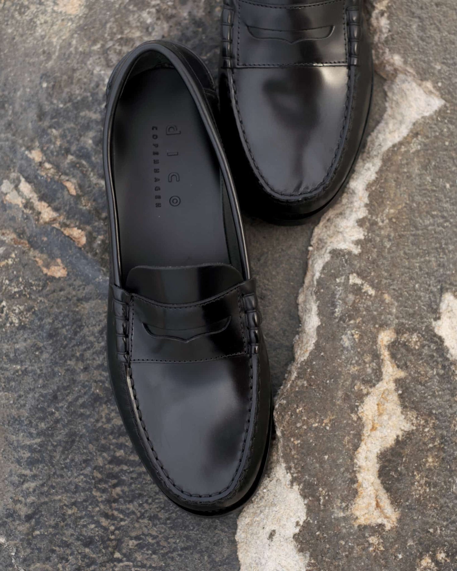 Dico Copenhagen Moccasin Penny Loafer | Black Polido Leather