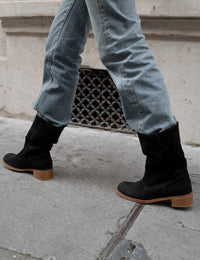 Dico Copenhagen Julia Calf Suede | Dark Brown  | Støvler i ruskind