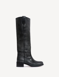 Dico Copenhagen Ann Gaucho Boot | Escovado Leather Charcoal Black
