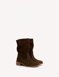 Dico Copenhagen Julia Calf Suede | Dark Brown  | Støvler i ruskind