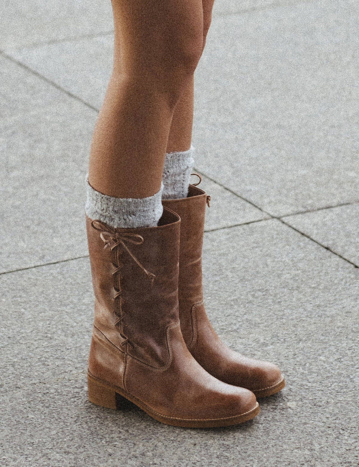 Dico Copenhagen Julia Gaucho Boot with laces | Escovado Leather Dark Tan