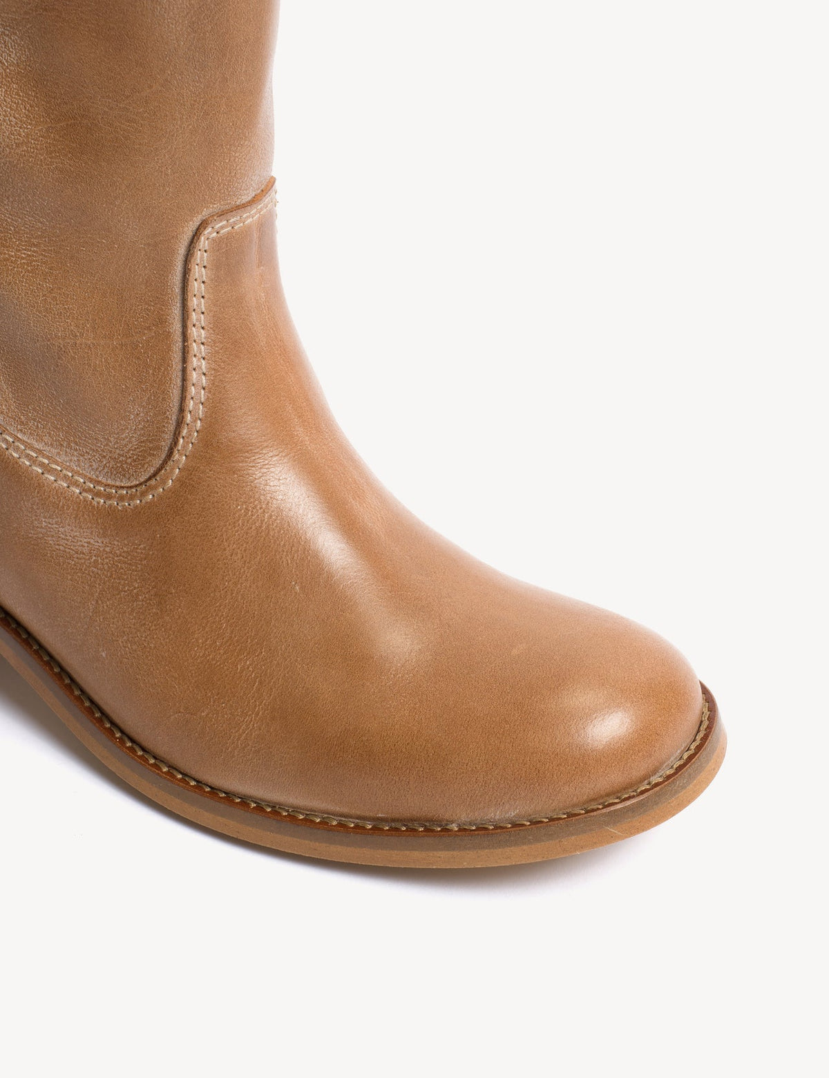 Dico Copenhagen Julia Gaucho Boot with laces | Escovado Leather Dark Tan