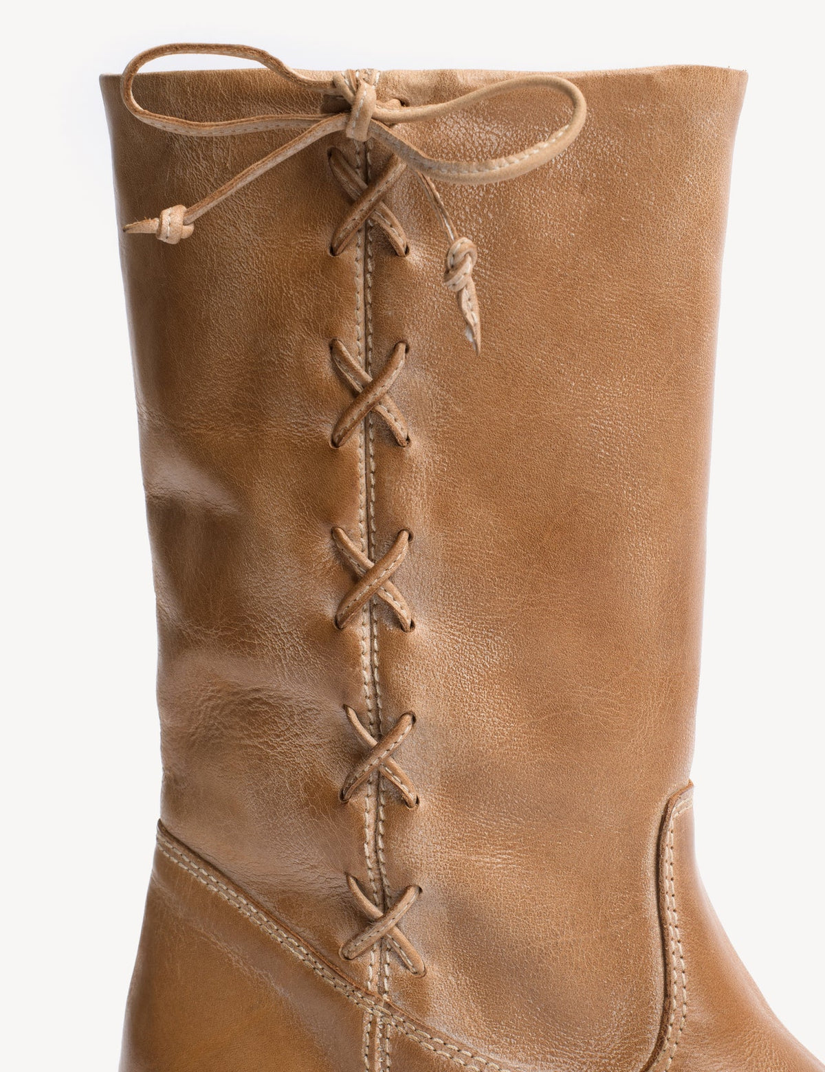 Dico Copenhagen Julia Gaucho Boot with laces | Escovado Leather Dark Tan