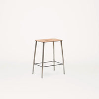 Frama Adam Stool | Raw Steel/Natural Leather | H50