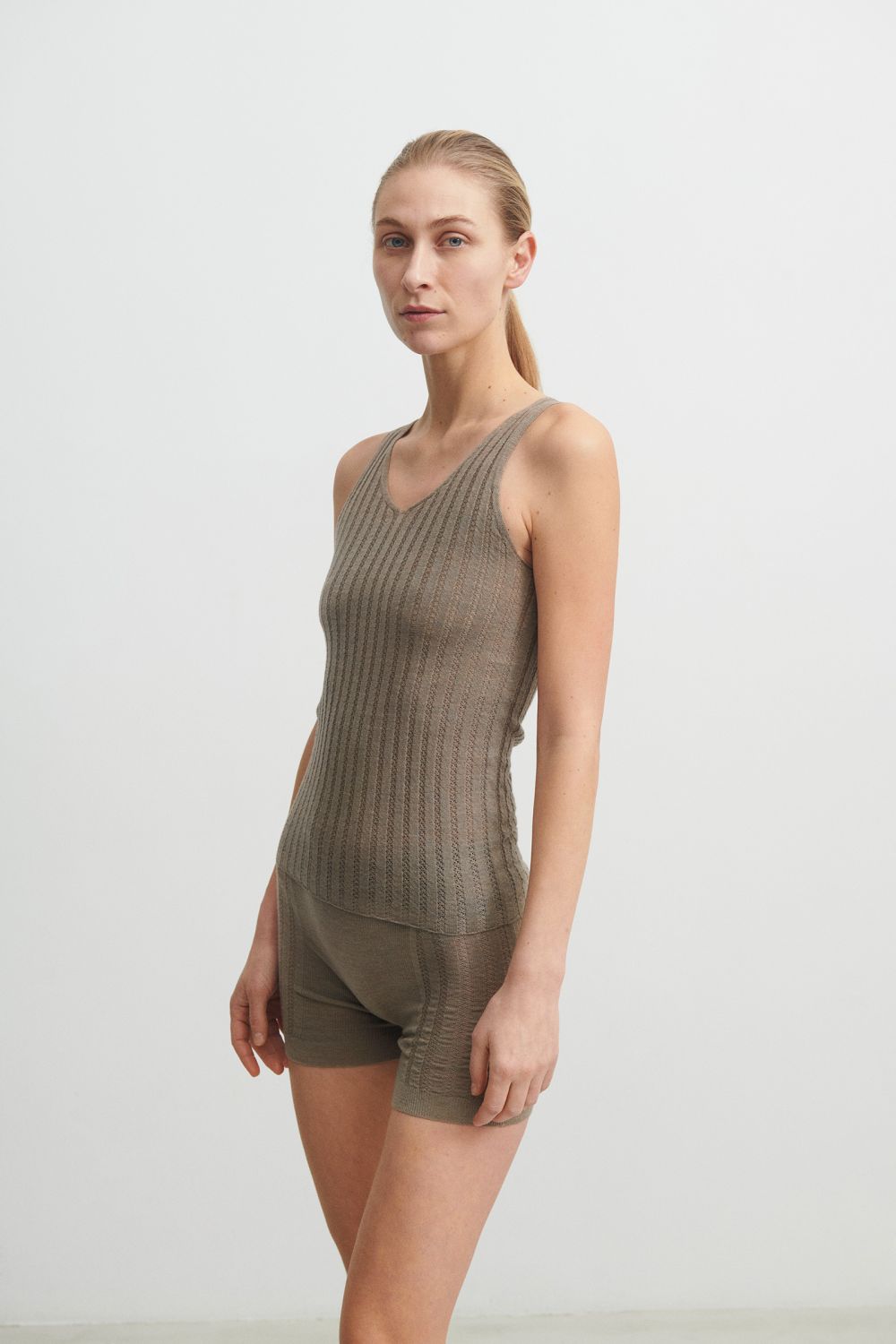 FUB Camisole Hazel Melange | Undertrøje i 100 % Merino Uld