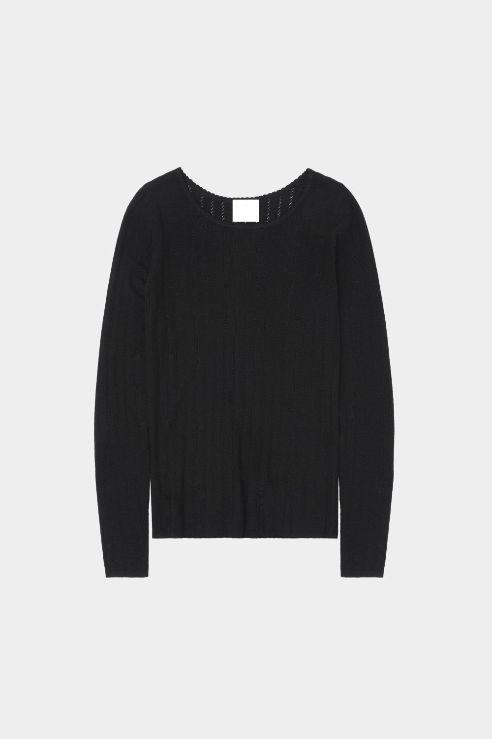 FUB Long Sleeve Pointelle Tee | Black