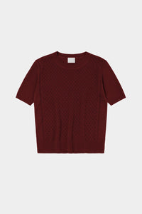 FUB Pointelle Tee | Cranberry