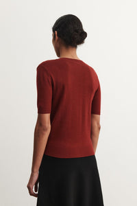 FUB Pointelle Tee | Cranberry