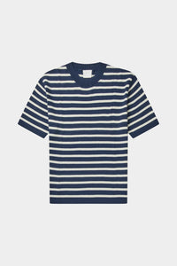 FUB | Striped Tee Dark Navy / Ecru | 100% økologisk bomuld