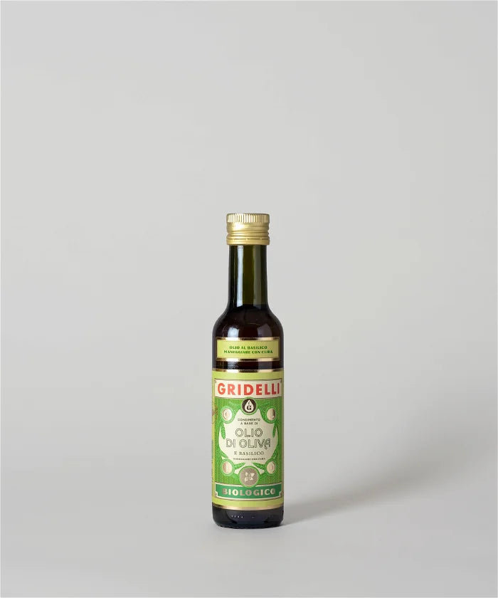 Gridelli Olio Al Basilco | Olivenolie m. Basilikum 250 ml.