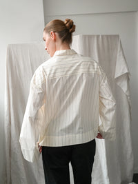 Proem Parades Dagny LS Pinstripe Shirt | Off White & Black