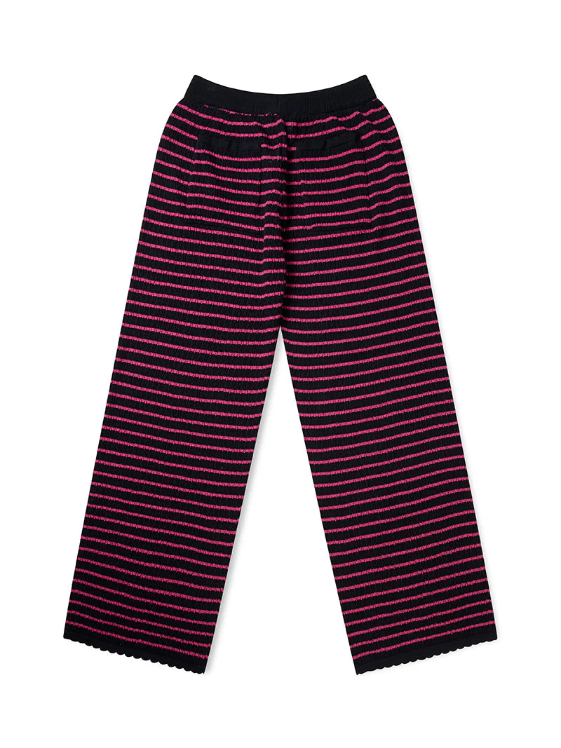 Proem Parades Nuria Knit Trousers | Black & Holly Berry