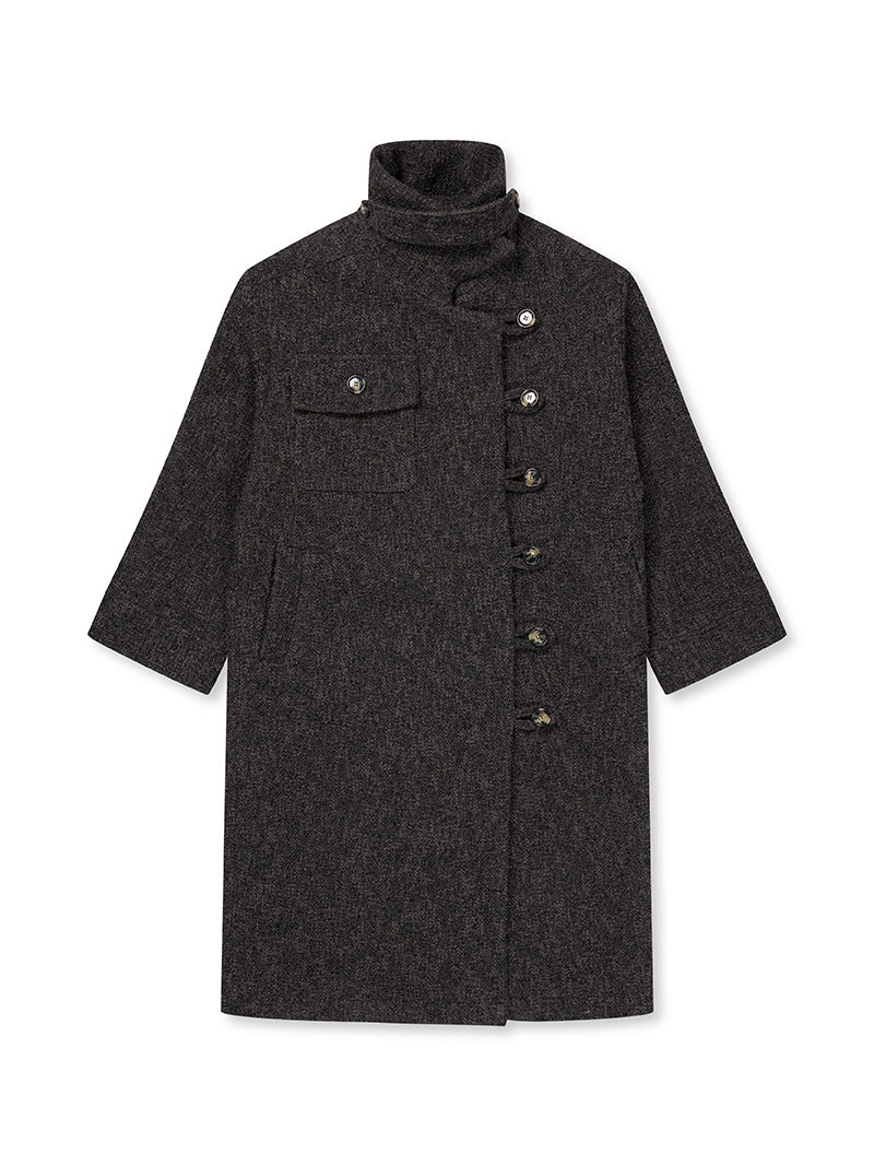 Proem Parades Betty Bouclé Coat | Ash |  Kvadrat Deadstock Fabric