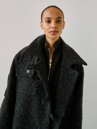 Proem Parades Betty Bouclé Coat | Ash |  Kvadrat Deadstock Fabric