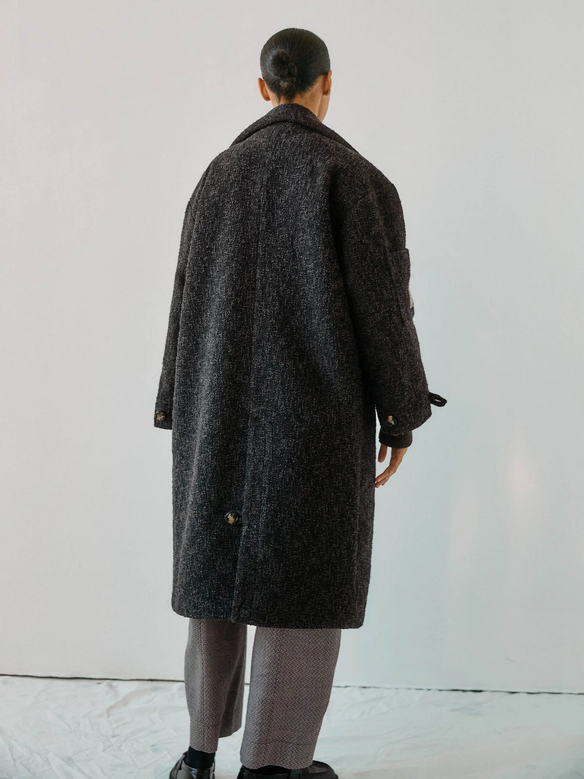 Proem Parades Betty Bouclé Coat | Ash |  Kvadrat Deadstock Fabric