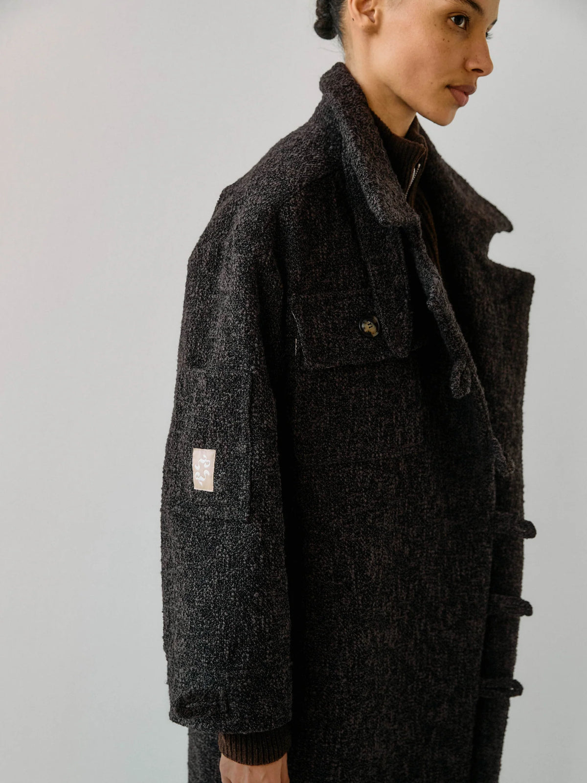 Proem Parades Betty Bouclé Coat | Ash |  Kvadrat Deadstock Fabric