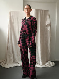 Proem Parades Nuria Knit Trousers | Black & Holly Berry