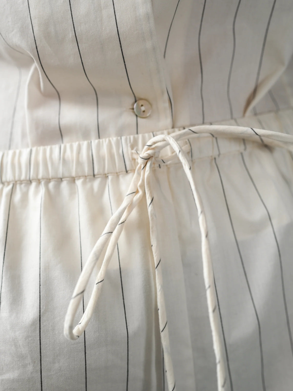 Proem Parades Dagny Pinstripe Shorts | Off White & Black