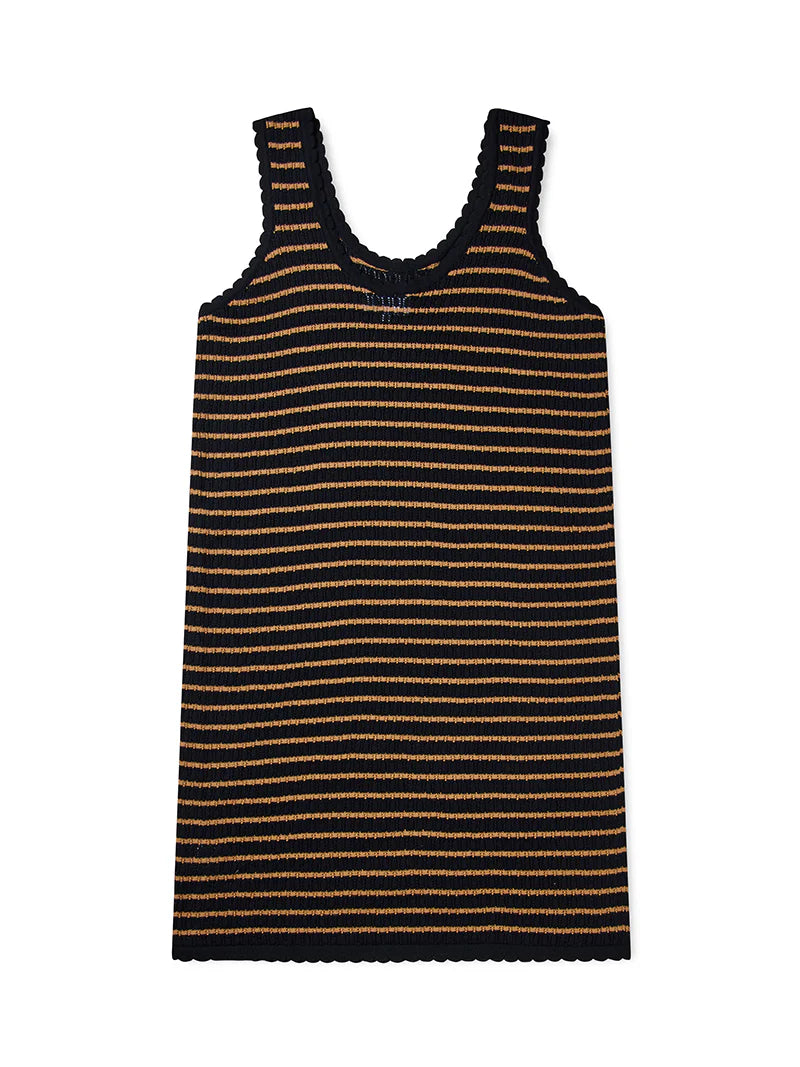 Proem Parades Verde Knit Tank Dress | Black & Cognac