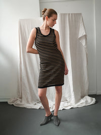 Proem Parades Verde Knit Tank Dress | Black & Cognac