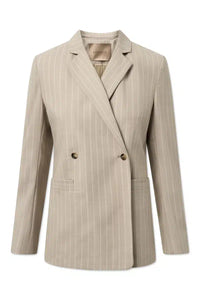 Rue de Tokyo Caj Wool Linen Blazer | Striped Sand