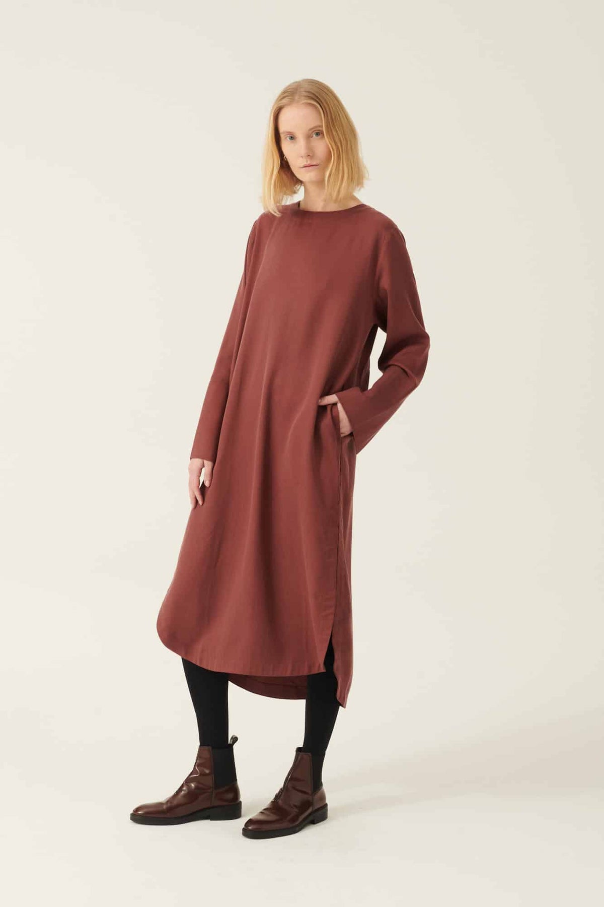 Rue de Tokyo Damila Tencel Dress | Dark Berry